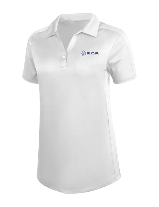 Womens White Diamond Jacquard Polo w/ROR Logo