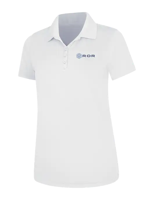 White Womens Dry Zone UV Mesh Polo w/ROR Logo
