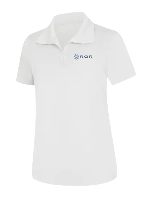 Womens White Micropique Sport-Wick Polo w/ROR Logo