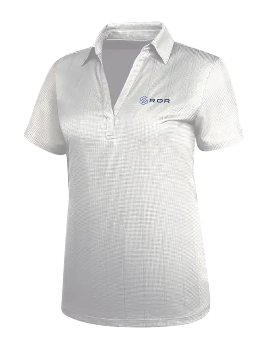 White Womens Performance Fine Jacquard Polo w/ROR Logo