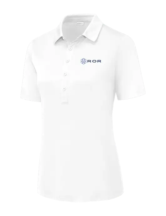 White Womens Posi-UV Pro Polo w/ROR Logo