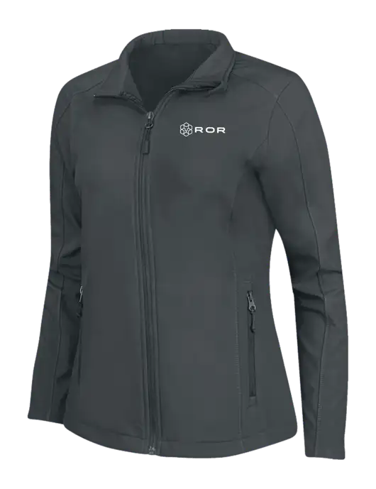 Charcoal Grey Womens Core Soft Shell Jacket w/ROR Logo