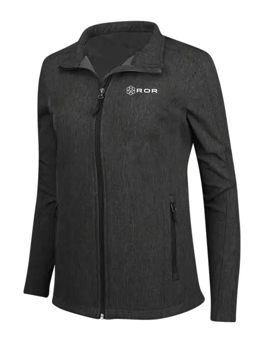 Black Charcoal Heather Womens Core Soft Shell Jacket w/ROR Logo