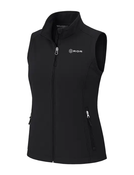 Black Womens Core Soft Shell Vest w/ROR Logo