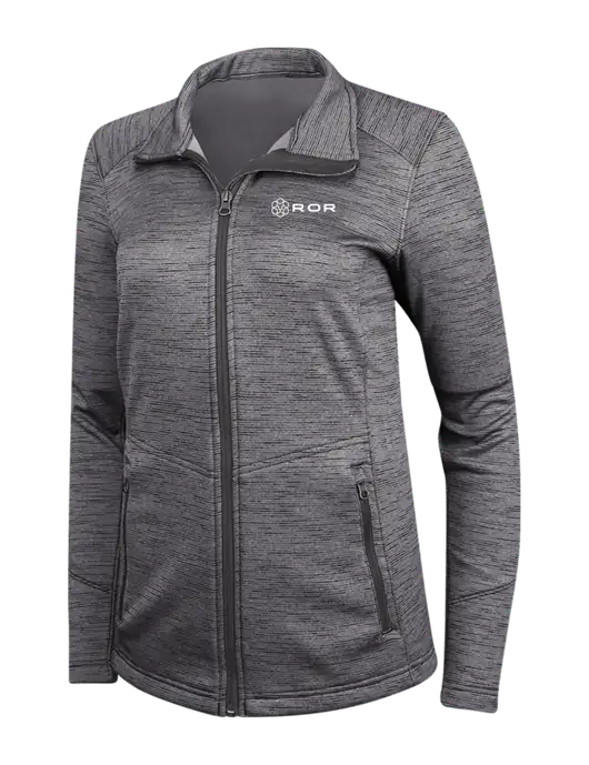Womens Dark Grey Digi Stripe Fleece Jacket w/ROR Logo