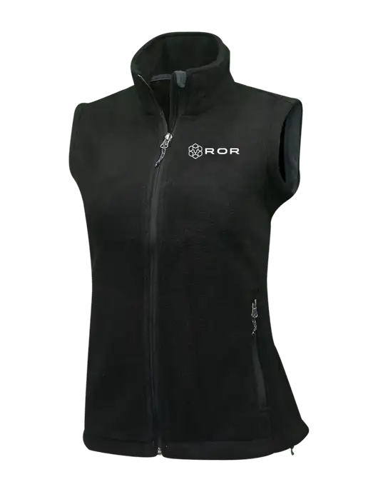 Womens Black Fleece Vest w/ROR Logo