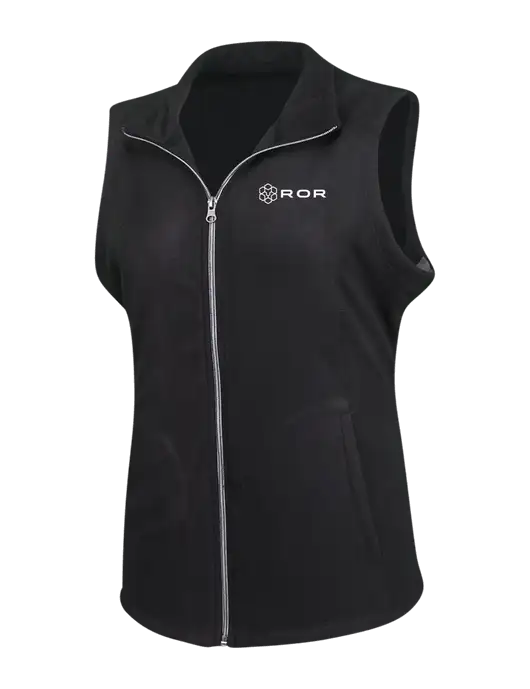 Black Womens Microfleece Vest w/ROR Logo