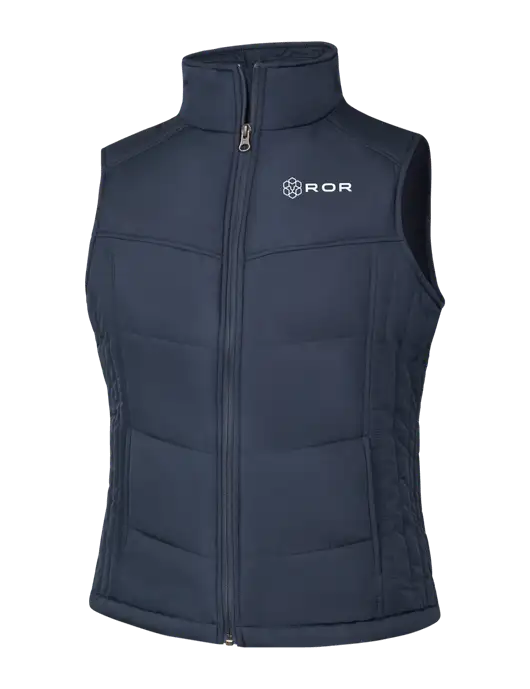  Womens Dark Slate/Black Puffy Vest w/ROR Logo