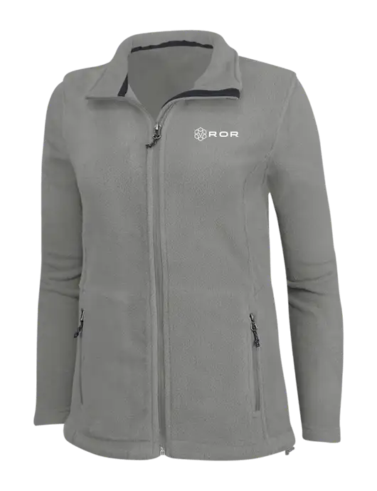 Womens Medium Grey Fleece Jacket w/ROR Logo