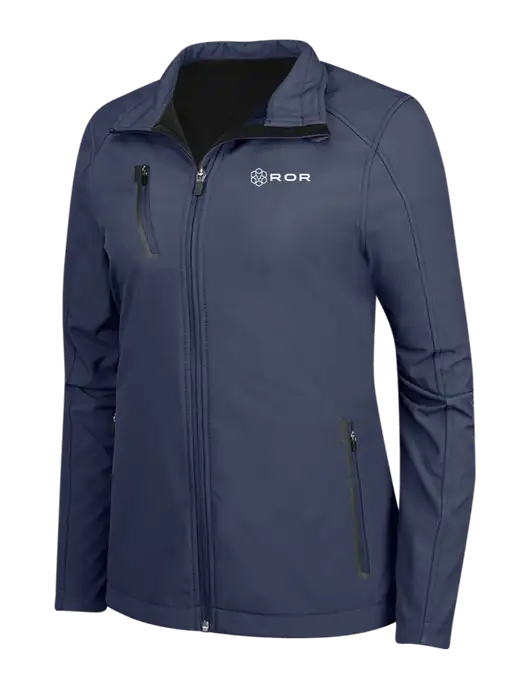 Navy Womens Welded Softshell Jacket w/ROR Logo