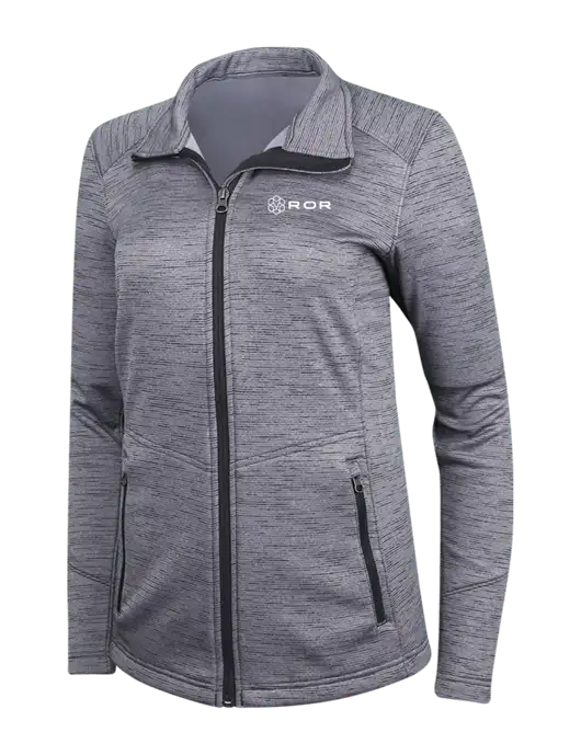 Medium Grey Womens Digi Stripe Fleece Jacket w/ROR Logo