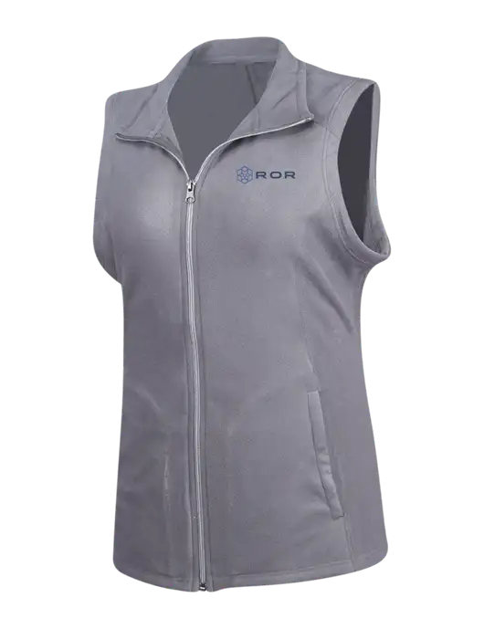 Medium Grey Womens Microfleece Vest w/ROR Logo