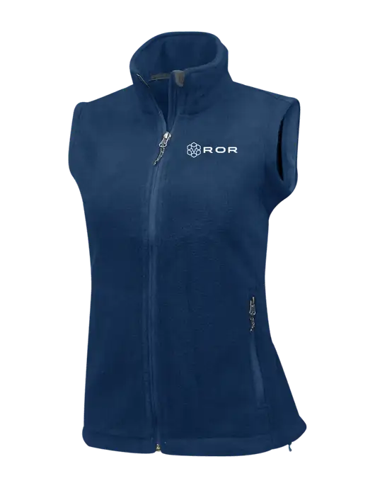Navy Womens Fleece Vest w/ROR Logo