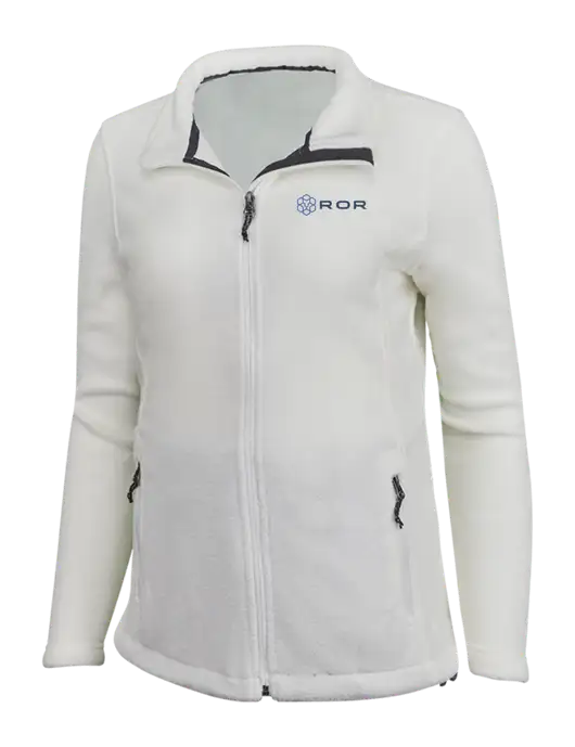 Womens White Fleece Jacket w/ROR Logo