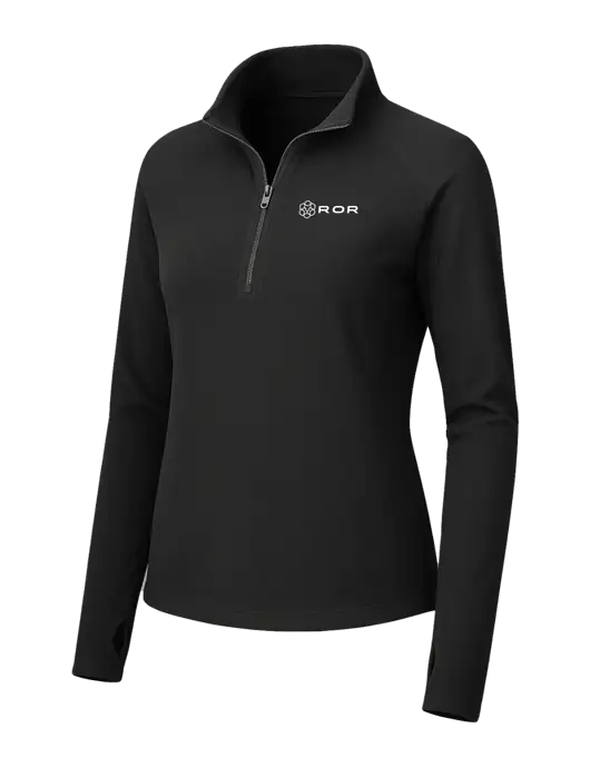 Womens Black Microfleece 1/2 Zip Pullover w/ROR Logo
