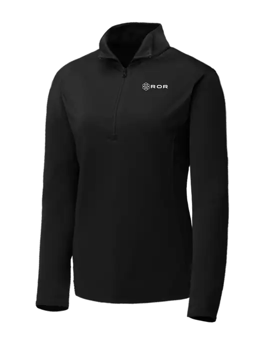 Black Womens Posicharge Competitor ¼ Zip Pullover w/ROR Logo
