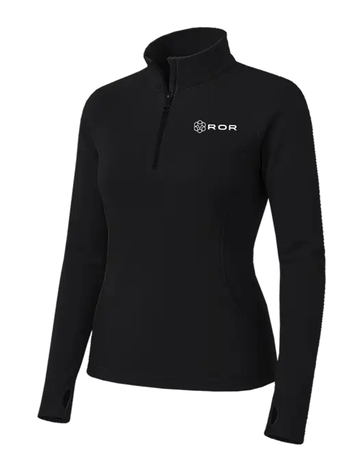 Womens Black Sport Wick Stretch 1/4 Zip Pullover w/ROR Logo