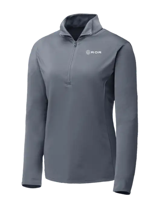 Medium Grey Womens Posicharge Competitor ¼ Zip Pullover w/ROR Logo