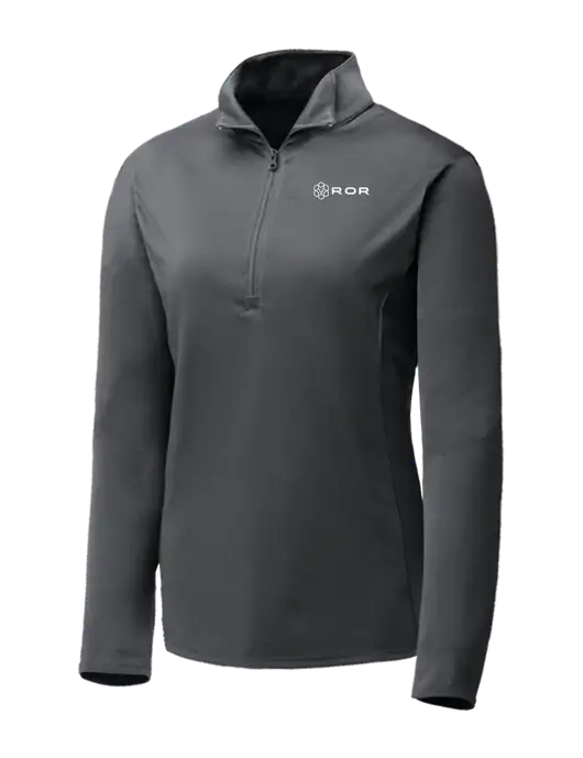 Dark Grey Womens Posicharge Competitor ¼ Zip Pullover w/ROR Logo