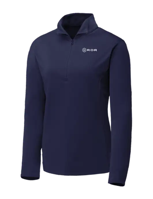 Navy Womens Posicharge Competitor ¼ Zip Pullover w/ROR Logo