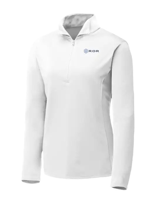 White Womens Posicharge Competitor ¼ Zip Pullover w/ROR Logo