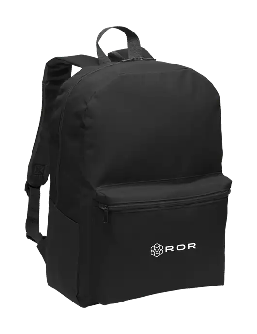 Casual Black Lightweight Laptop Backpack w/ROR Logo