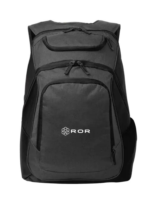 Executive Graphite Heather/Black Laptop Backpack w/ROR Logo