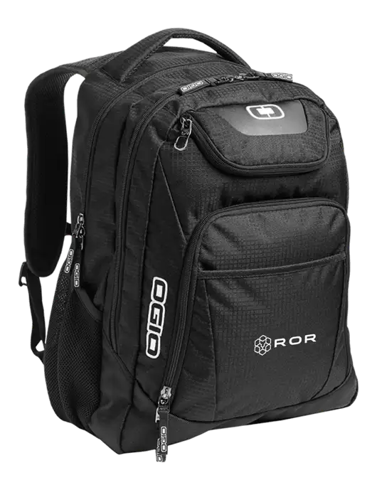 OGIO Black/Silver Excelsior Laptop Backpack w/ROR Logo