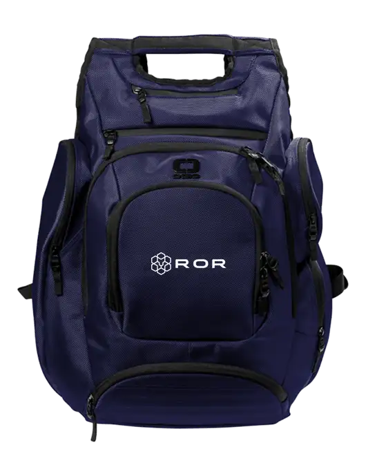 OGIO Navy Metro Ballistic Laptop Backpack w/ROR Logo