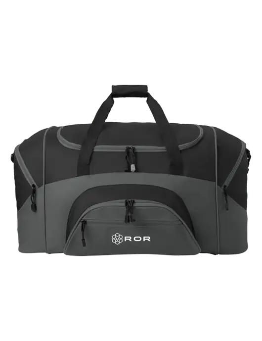 Standard Colorblock Black/Dark Grey Sport Duffel w/ROR Logo
