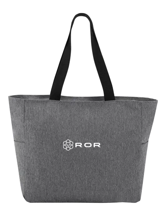 Everyday Heather Grey Zip Tote  w/ROR Logo