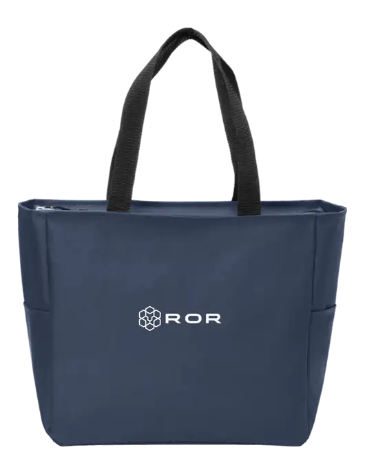 Everyday Navy Zip Tote  w/ROR Logo