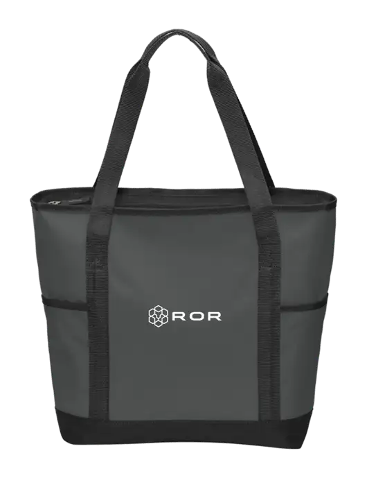 On the Go Charcoal/Black Tote  w/ROR Logo