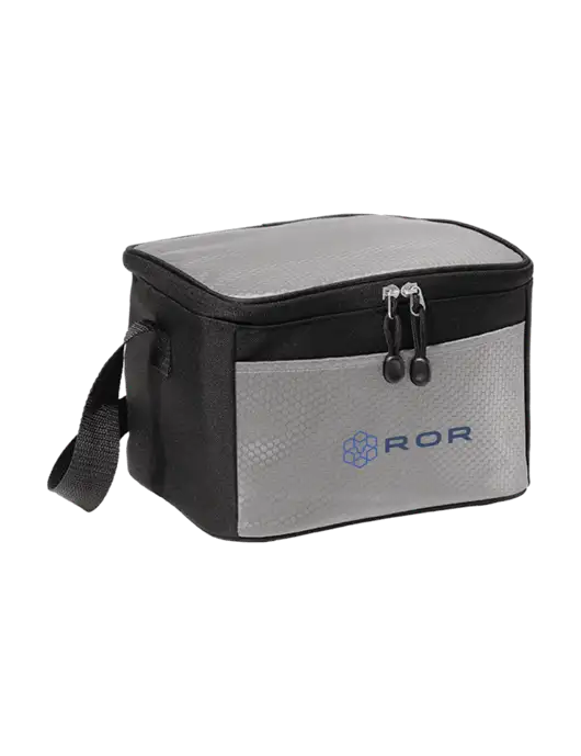 6 Can Grey/Black Cube Cooler w/ROR Logo