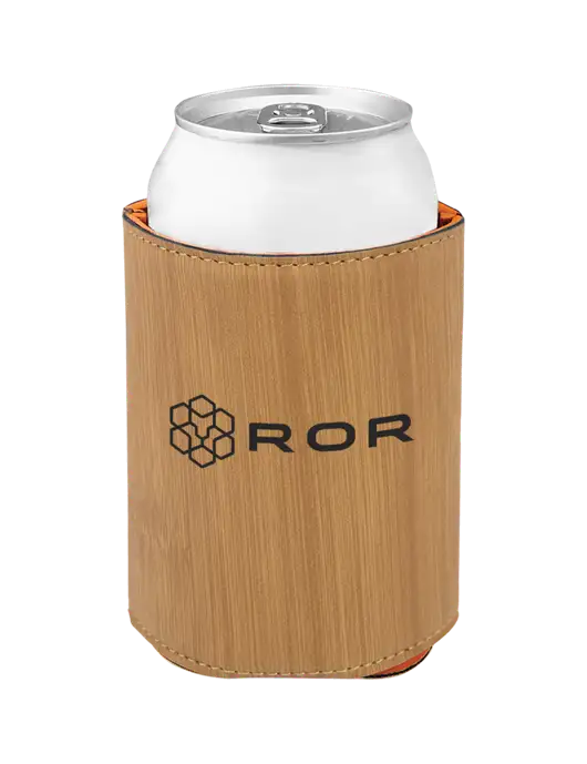 Bamboo Leatherette Beverage Holder w/ROR Logo Engraved
