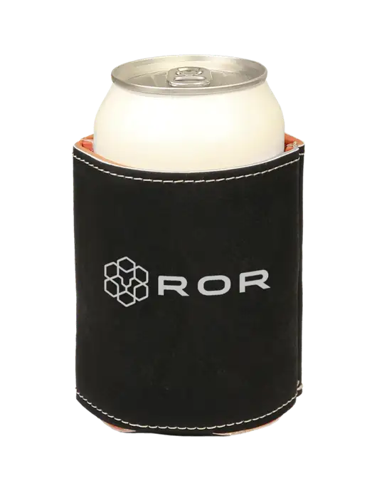 Black Leatherette Beverage Holder w/ROR Logo Engraved