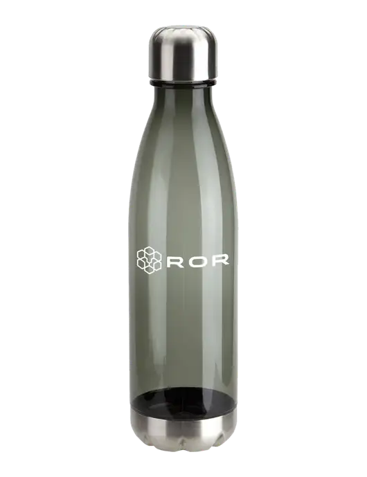 Bayside Tritan Smoke 25 oz Bottle with Stainless Base and Cap w/ROR Logo