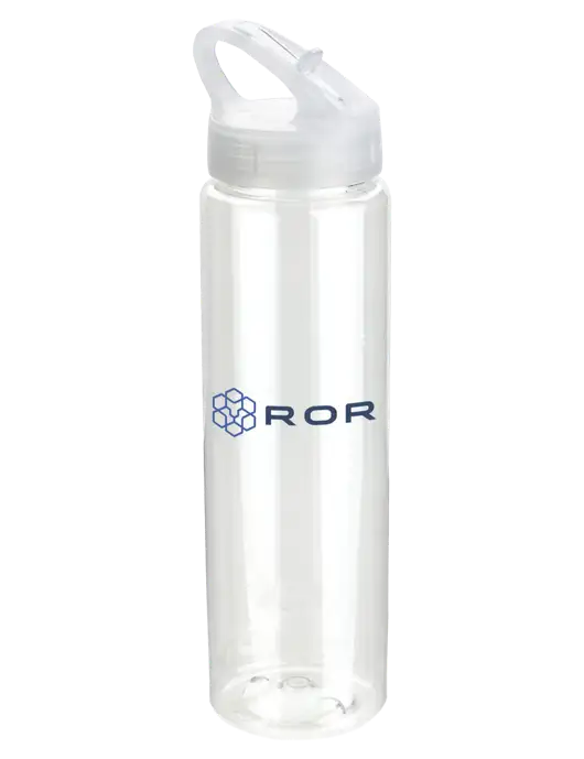 Buddy Clear 32 oz PET Bottle with Flip Lid w/ROR Logo