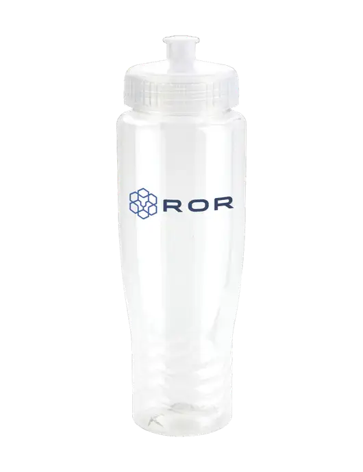 Roam Clear 28 oz Eco-Polyclear Bottle with Push Pull Lid w/ROR Logo