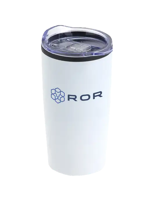 Olympus White 20 oz Tumbler w/ROR Logo