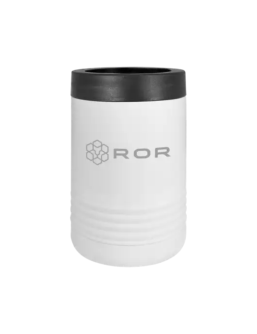 Polar Camel 12 oz Powder Coated White Vacuum Insulated Beverage Holder w/ROR Logo Engraved