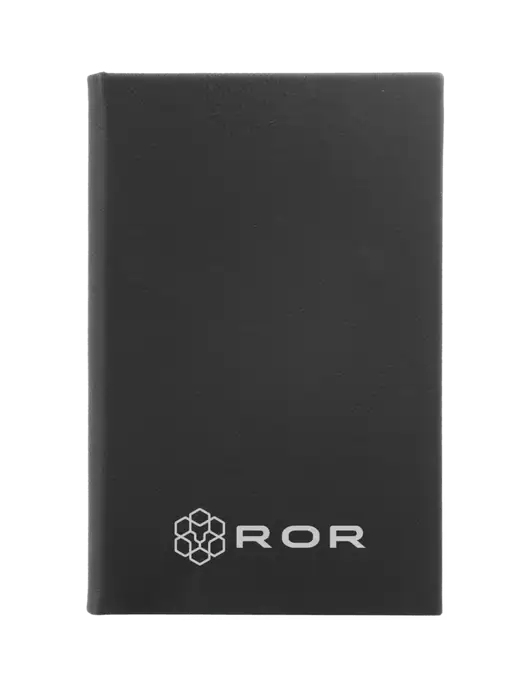 Black Leatherette 5.25 x 8.25 Journal w/ROR Logo Engraved