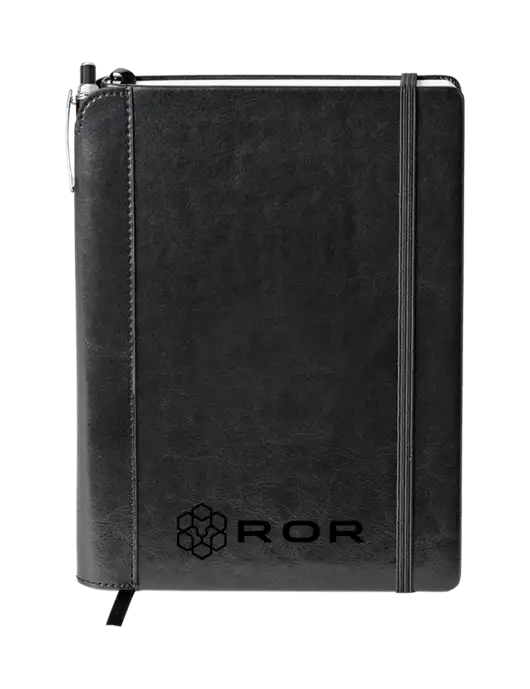Fabrizio Black Journal 6.375 x 8.375 Combo w/ROR Logo Engraved
