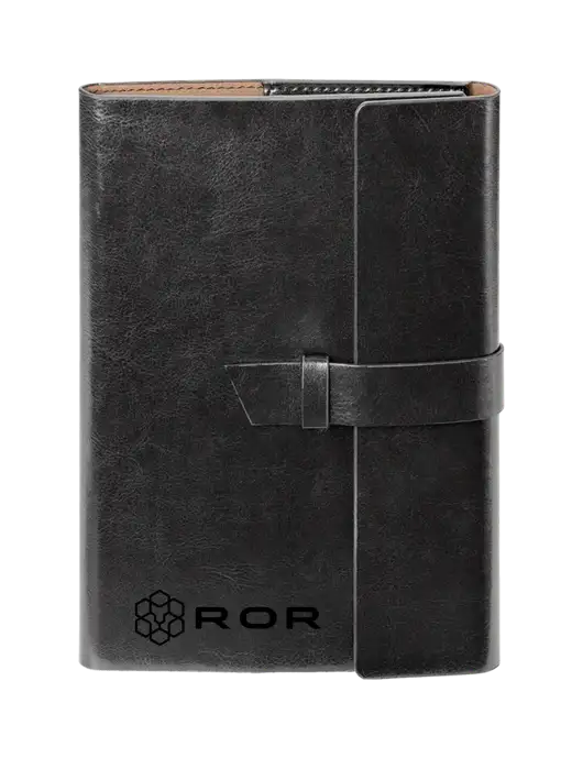 Fabrizio Black 6.875 x 9.56 Portfolio w/ROR Logo Engraved