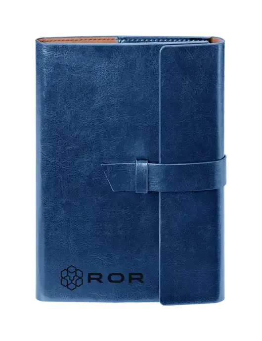 Fabrizio Blue 6.875 x 9.56 Portfolio w/ROR Logo Engraved