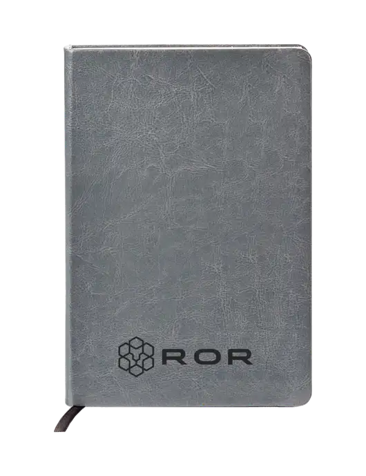 Fabrizio Grey Hard Cover 5.75 x 8.3 Journal w/ROR Logo Engraved