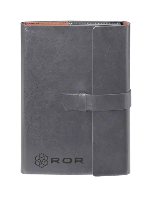 Fabrizio Grey 6.875 x 9.56 Portfolio w/ROR Logo Engraved