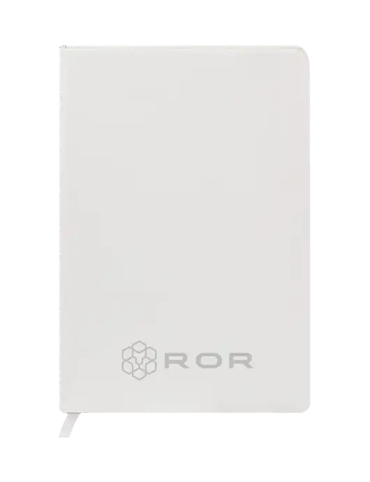 Fabrizio White Hard Cover 5.75 x 8.3  Journal w/ROR Logo Engraved