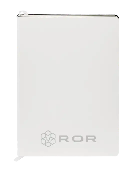 Fabrizio White Soft Cover 5.75 x 8.125 Journal w/ROR Logo Engraved