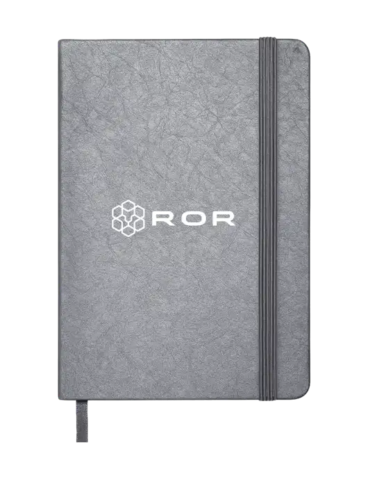 Granite Dark Grey Hardcover Journal, 5.62 X  8.37 w/ROR Logo